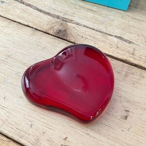 Tiffany Red Crystal Heart Paperweight